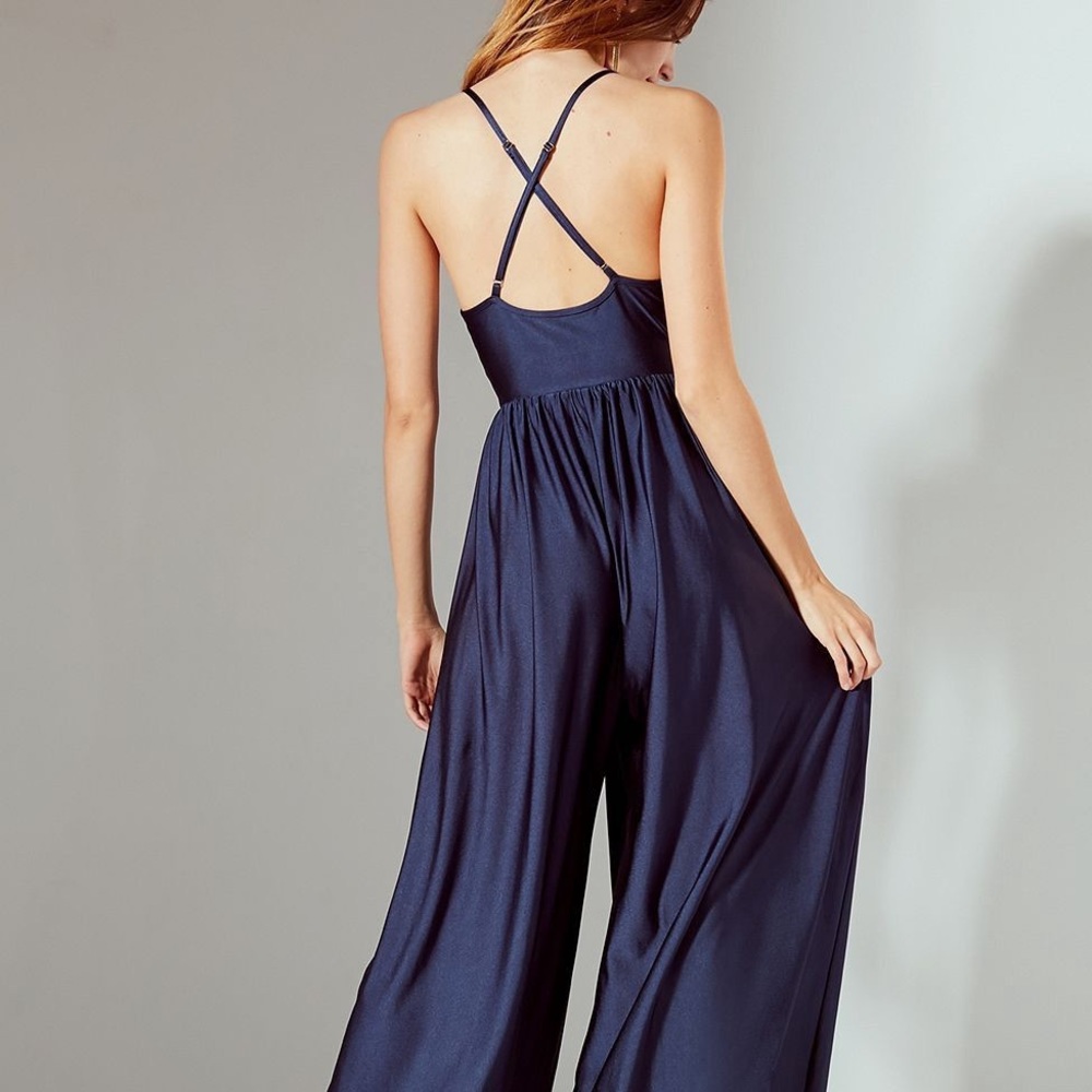 NWT Urban Outfitters Gia Plunging Shimmer Jumpsuit
